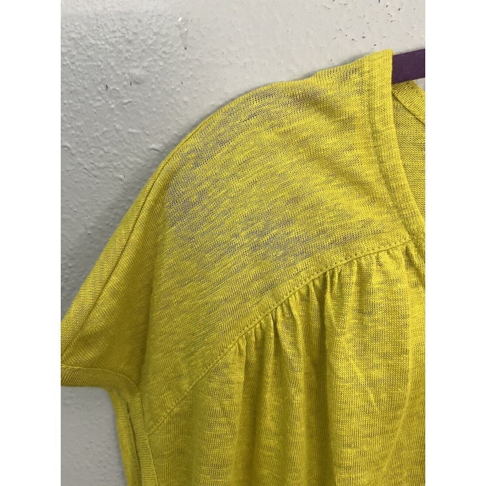 Joie Linen Tshirt Boxy Burnt Out Short Sleeve Size Large Green - Picture 4 of 9